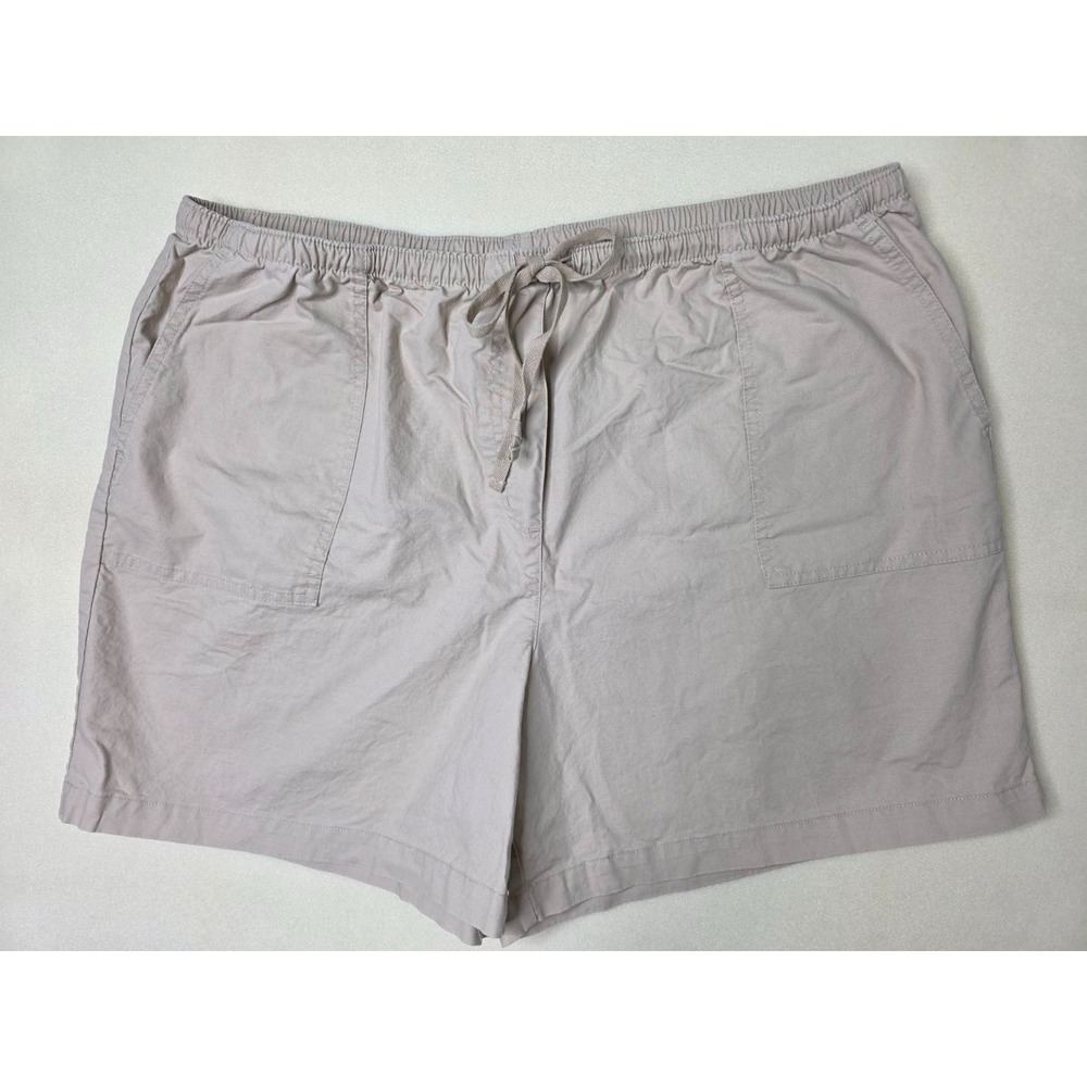 LL Bean Classic Fit Men's Shorts Size 1X Beige Elastic Waist Drawstring Casual‎